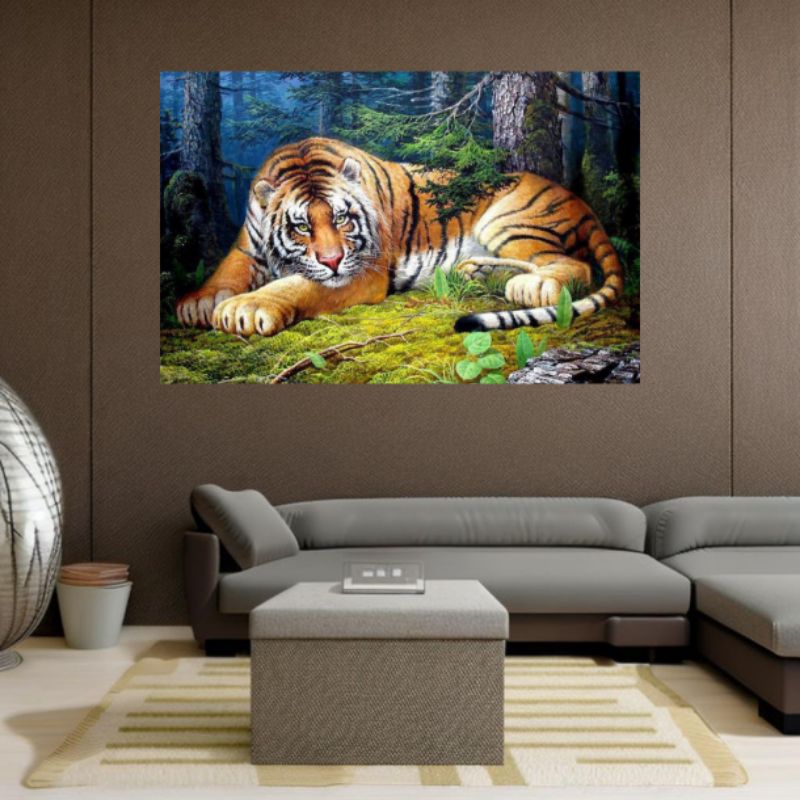 lukisan Cetak poster HARIMAU SUMATERA hiasan dinding dekorasi rumah ruangan Tamu kamar tidur