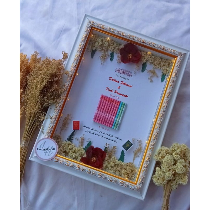 BINGKAI MAHAR 3D CUSTOM / FRAME 3D LIST GOLD / FRAME MAHAR RUSTIC / HANTARAN