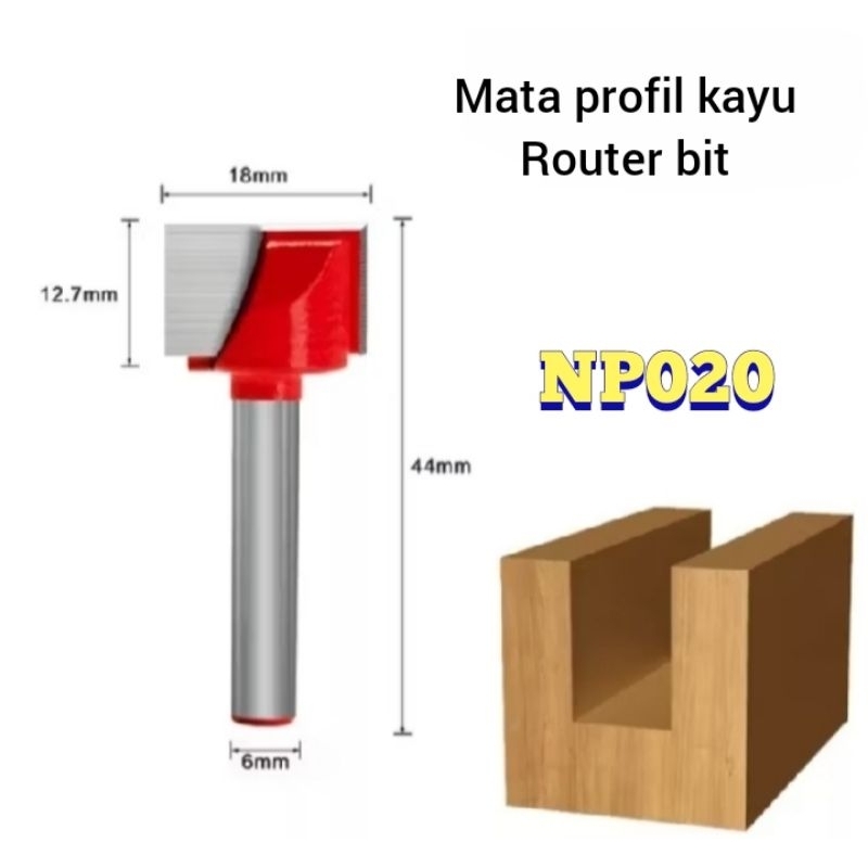 Mata profil kayu 6x18 Mata router bit  Cleaning bottom CNC Milling cutter mata router trimmer kayu m