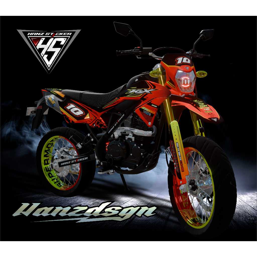 DECAL KLX BF Fullbody MERAH HITAM Gradiasi (FULL CUSTOM / FULL BODY / BEBAS DESAIN / BEBAS REQUEST )