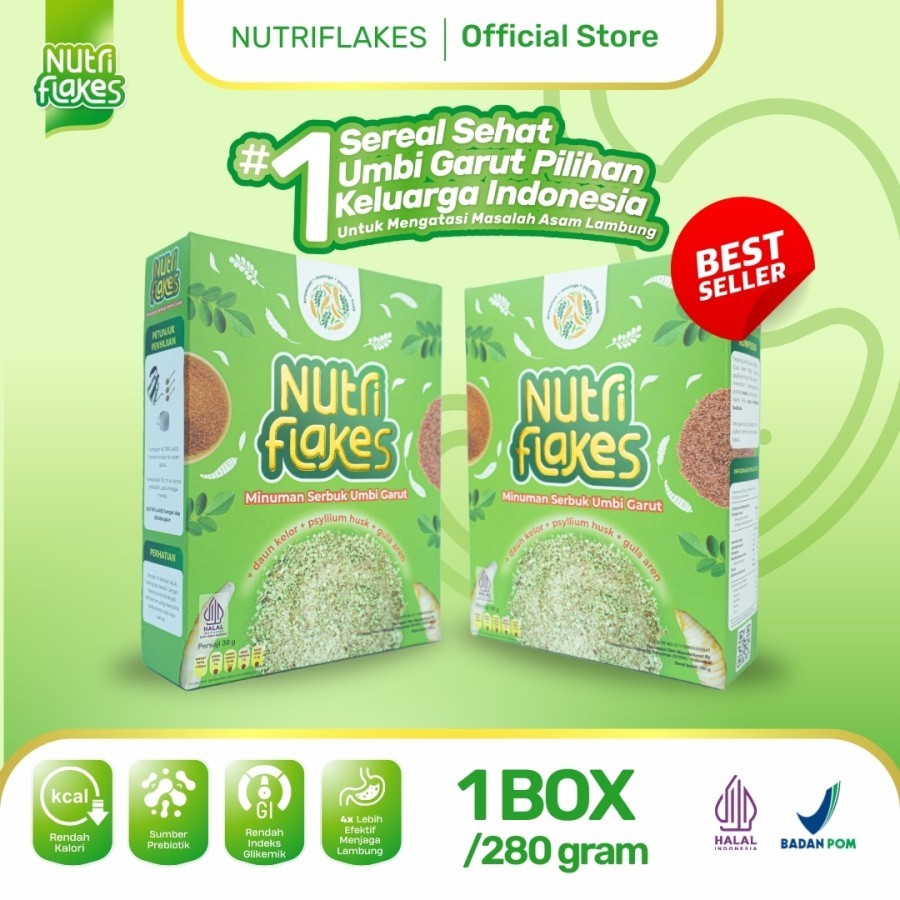

Nutriflakes Sereal Umbi Garut Asam Lambung Original 1 Box / Nutriflakes