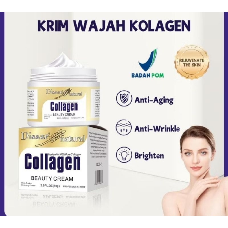 BPOM) Disaar Krim Malam Kolagen Wajah Anti Aging Collagen Whitening Face Cream Asli Pemutih Anti ...