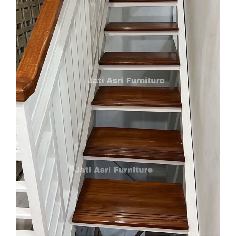 Trap Tangga / Papan Anak tangga Kayu Jati Solid