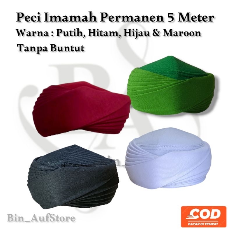 Peci Imamah Permanen 8 Lipatan Tanpa Buntut Permanen Peci Imamah Permanen 8 Lilitan Best Seller Imam