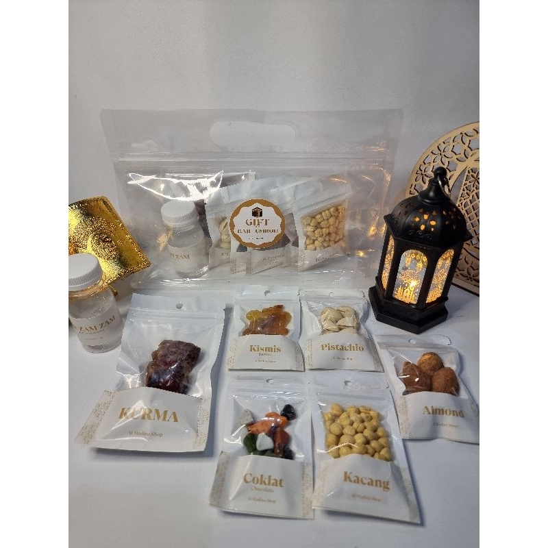

Paket Hampers | Souvenir Oleh Oleh Haji dan Umroh Kemasan Eksklusif Plastik Ziplock Dove | Paket Quba