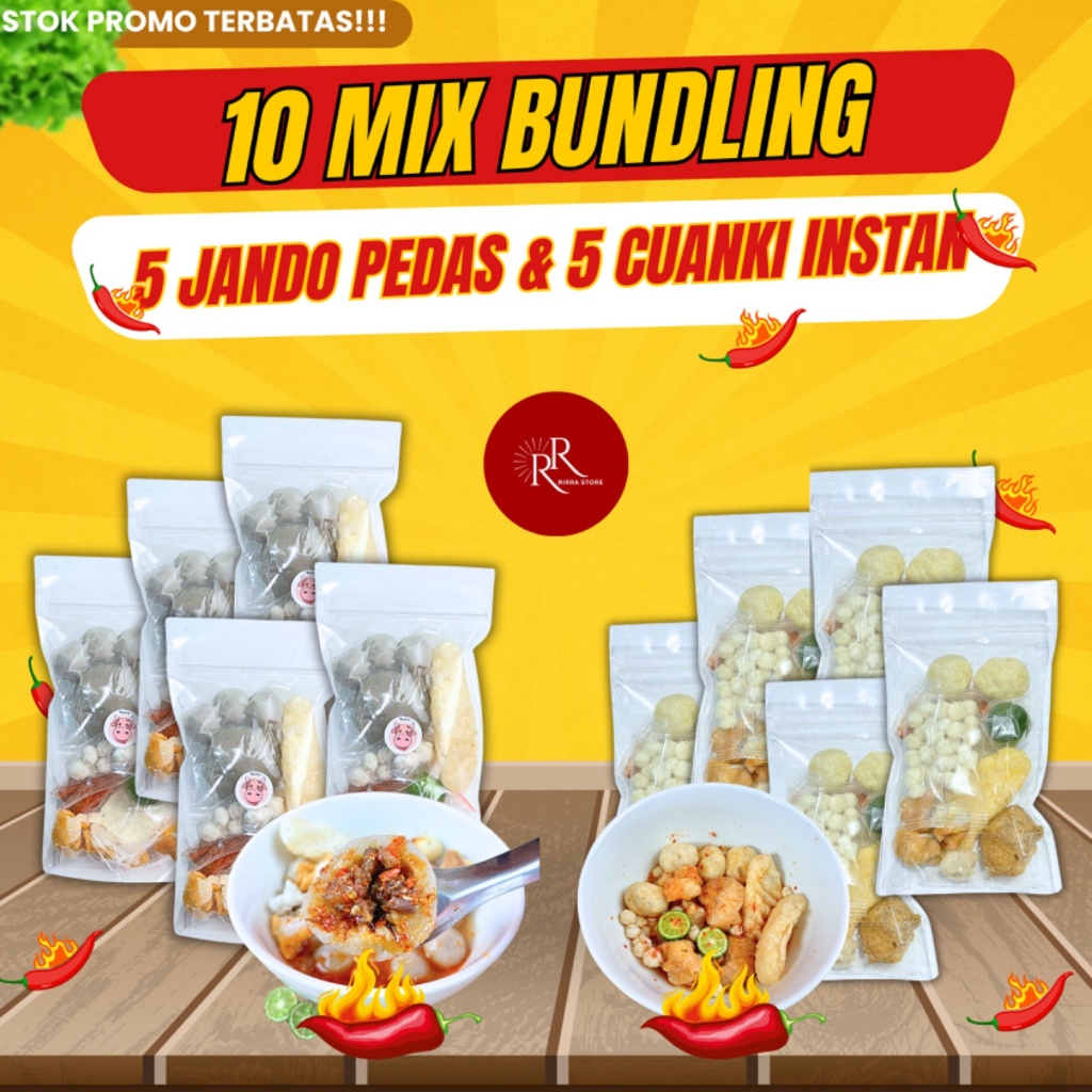 

MIX 10 BUNDLING 5 CUANKI INSTAN 5 JANDO PEDAS EKONOMIS