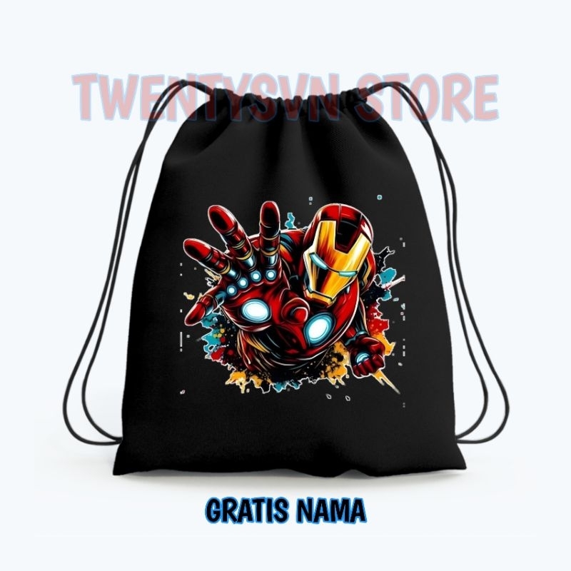 TAS ANAK TAS SERUT STRING BAG WATERPROOF IRONMAN