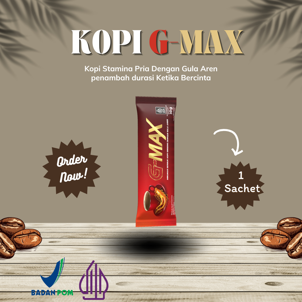 

Kopi herbal ginseng/ Kopi sayang KOPI STAMINA PRIA KOPI GMAX 1 SACHET
