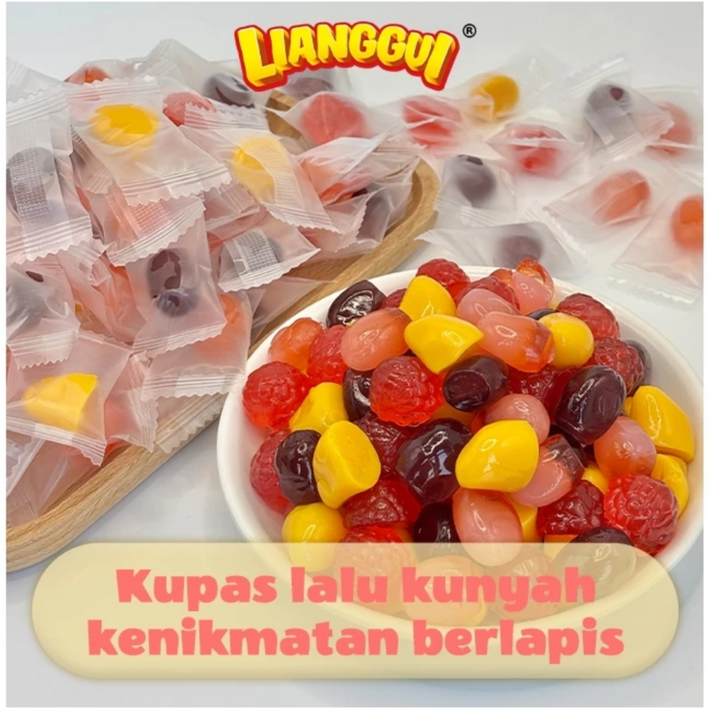 

RB [Pengiriman cepat] LIANGGUI HALAL PEELED FUDGE 360gr/ LIANG GUI PERMEN LUNAK ANEKA RASA BUAH/