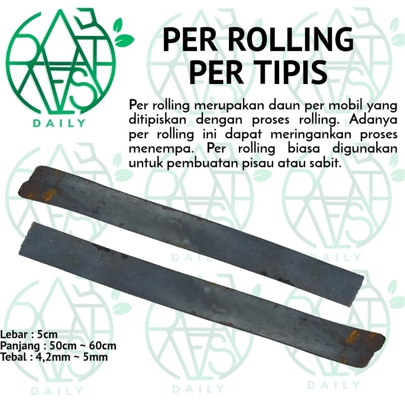 (50cm x 5cm) (60cm x 5cm ) Per Rolling Daun Per Tipis Bahan Sabit Pisau