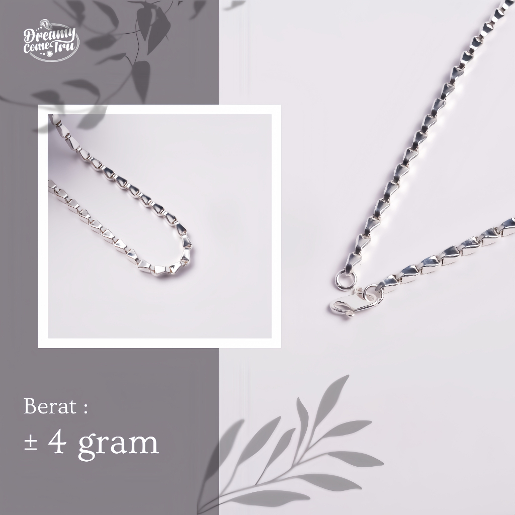 Kalung perhiasan 4 gram padi - padi wanita perak silver murni – kalung liontin elegan