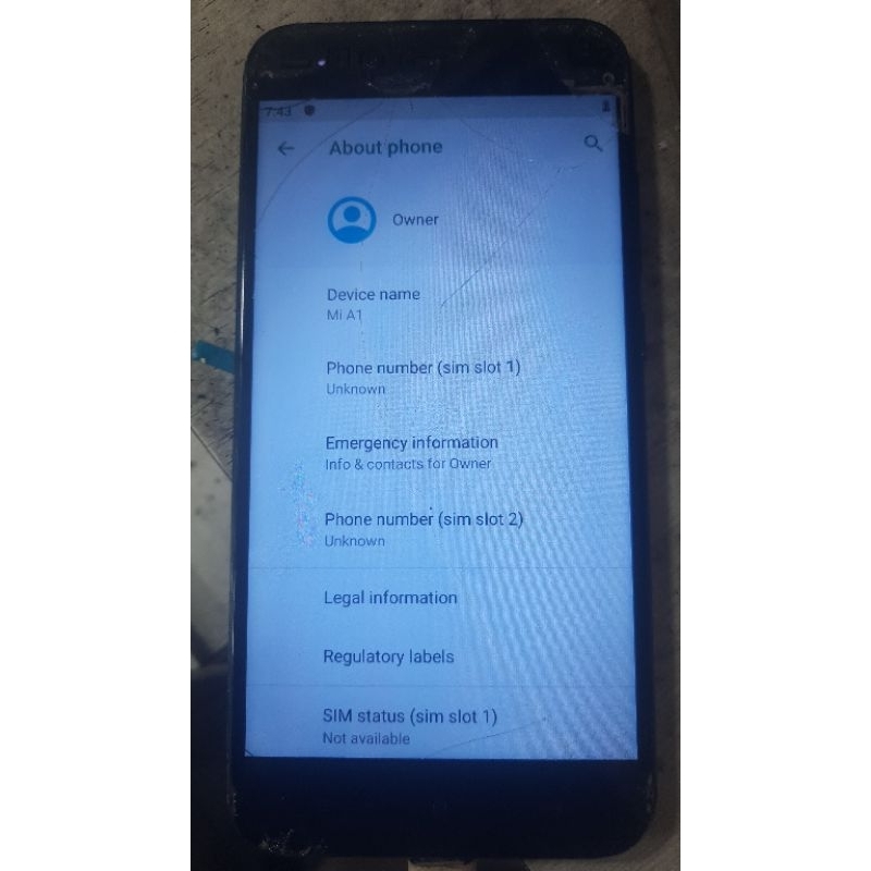 xiomi a1 ram 4/64 minus