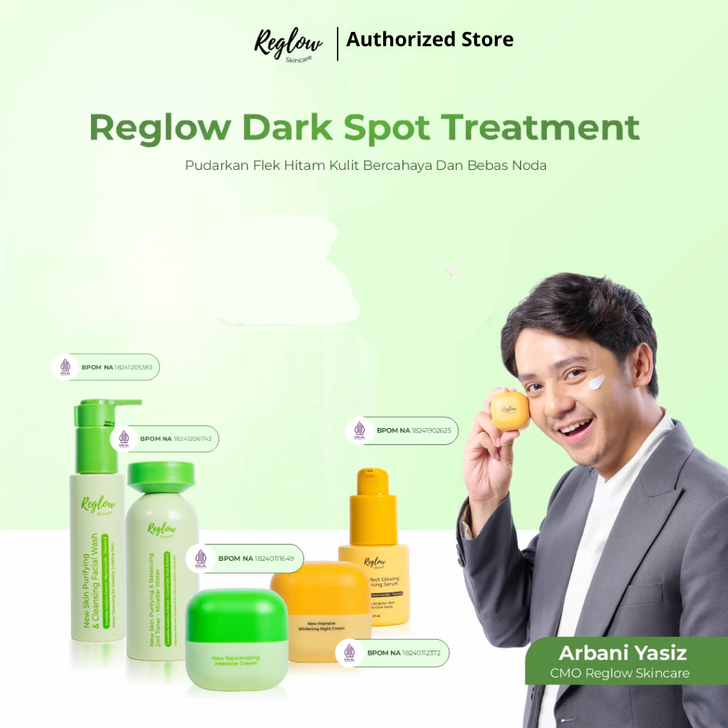 Reglow Glowing Skin Treatment Paket Skincare Dokter Shindy Pencerah Whitening Flek Kusam