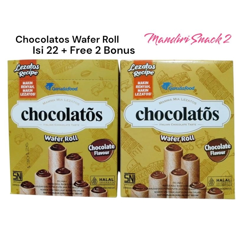 

Chocolatos Wafer Roll Italian Renyah dan Enak Isi 22 + Free 2 Bonus