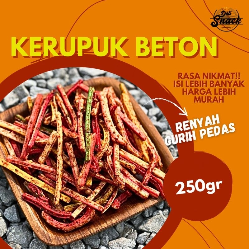 

[250gr] KRUPUK BETON PEDAS VIRAL SNACK GROSIR | Delisnack