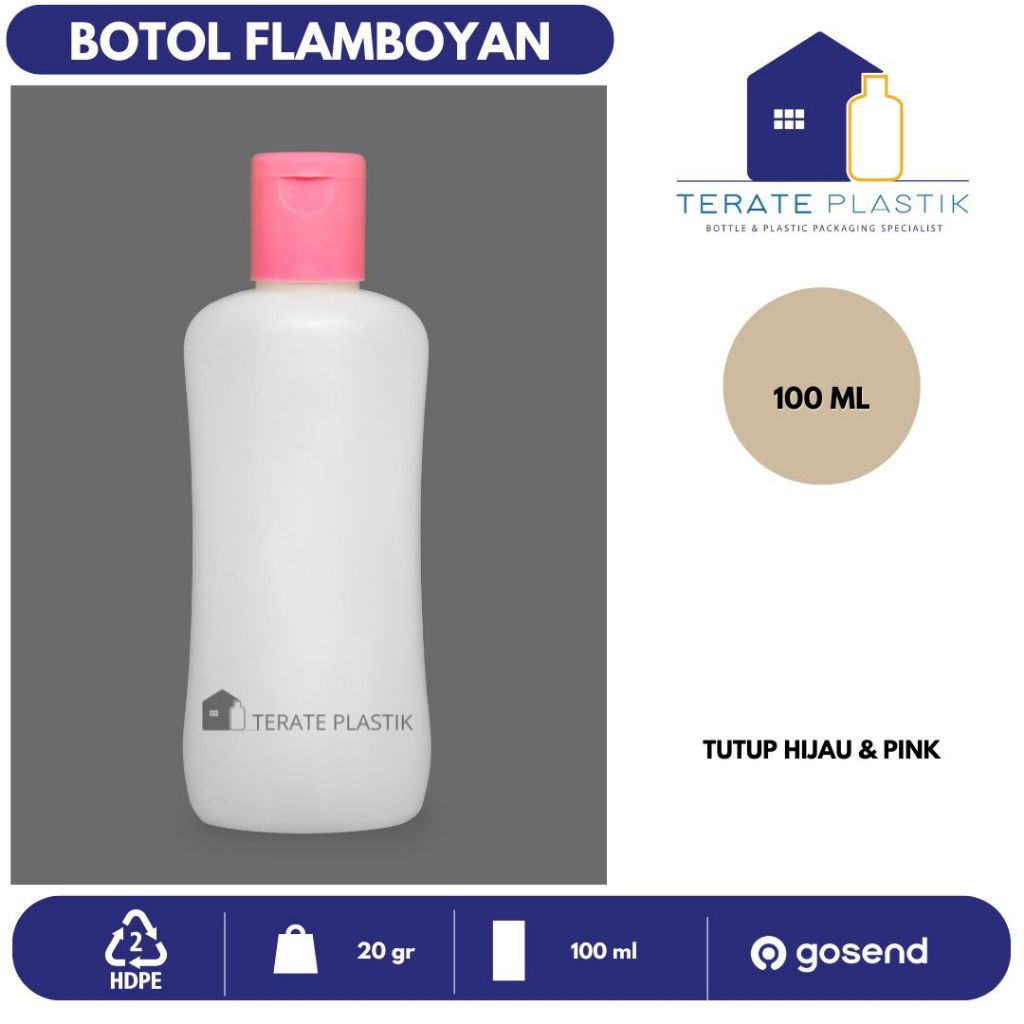 Botol Flamboyant 100ml | Flip Top Toner | Terate Plastik