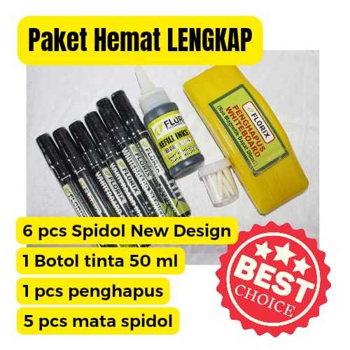 

SPESIAL PAKET HEMAT LENGKAP SPIDOL WHITEBOARD TINTA REFILL PENGHAPUS