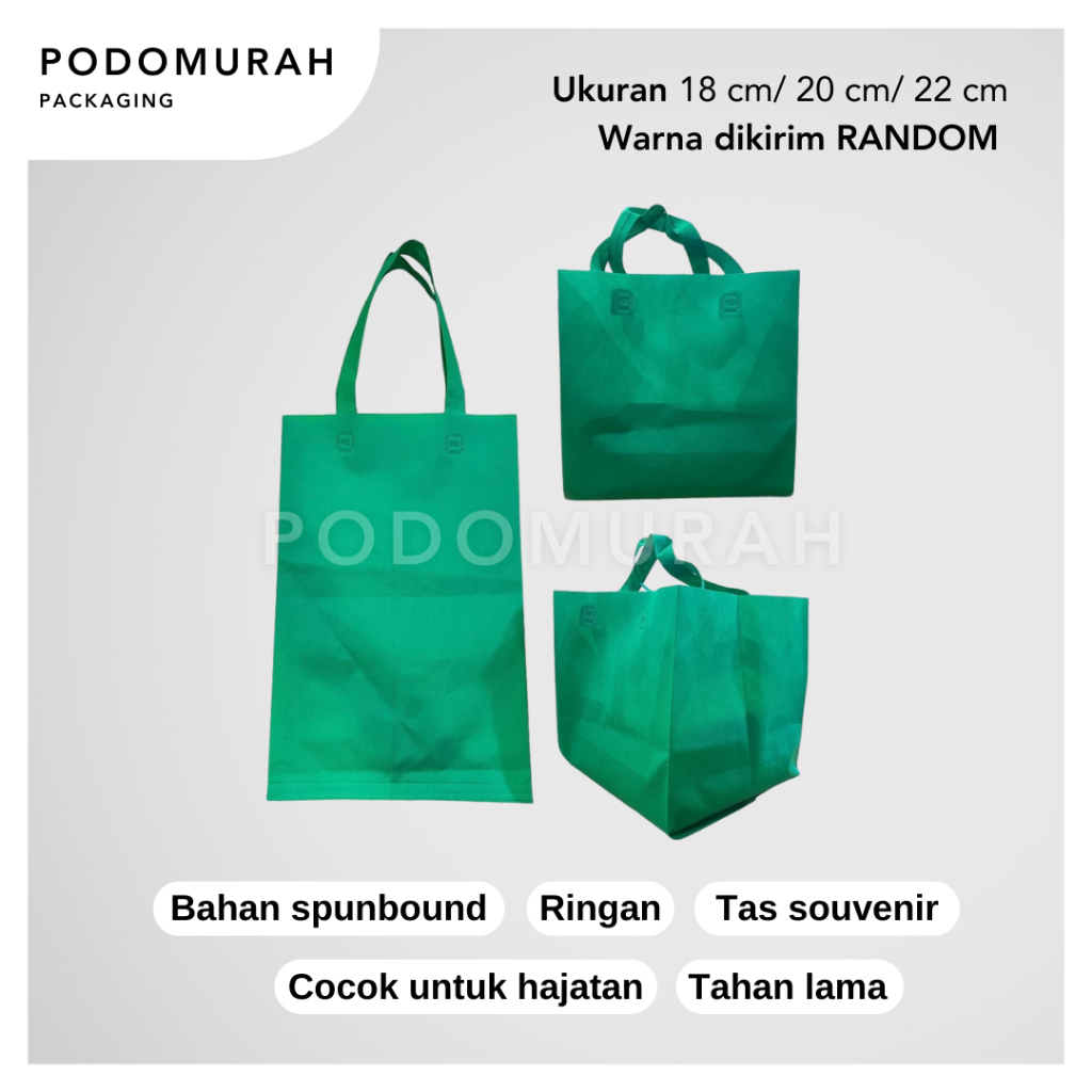 

Tas Hajatan Goodie bag Spunbound Ukuran 18 20 22cm (Random)/ Kantong Belanja, Tas Souvenir, Tote Bag
