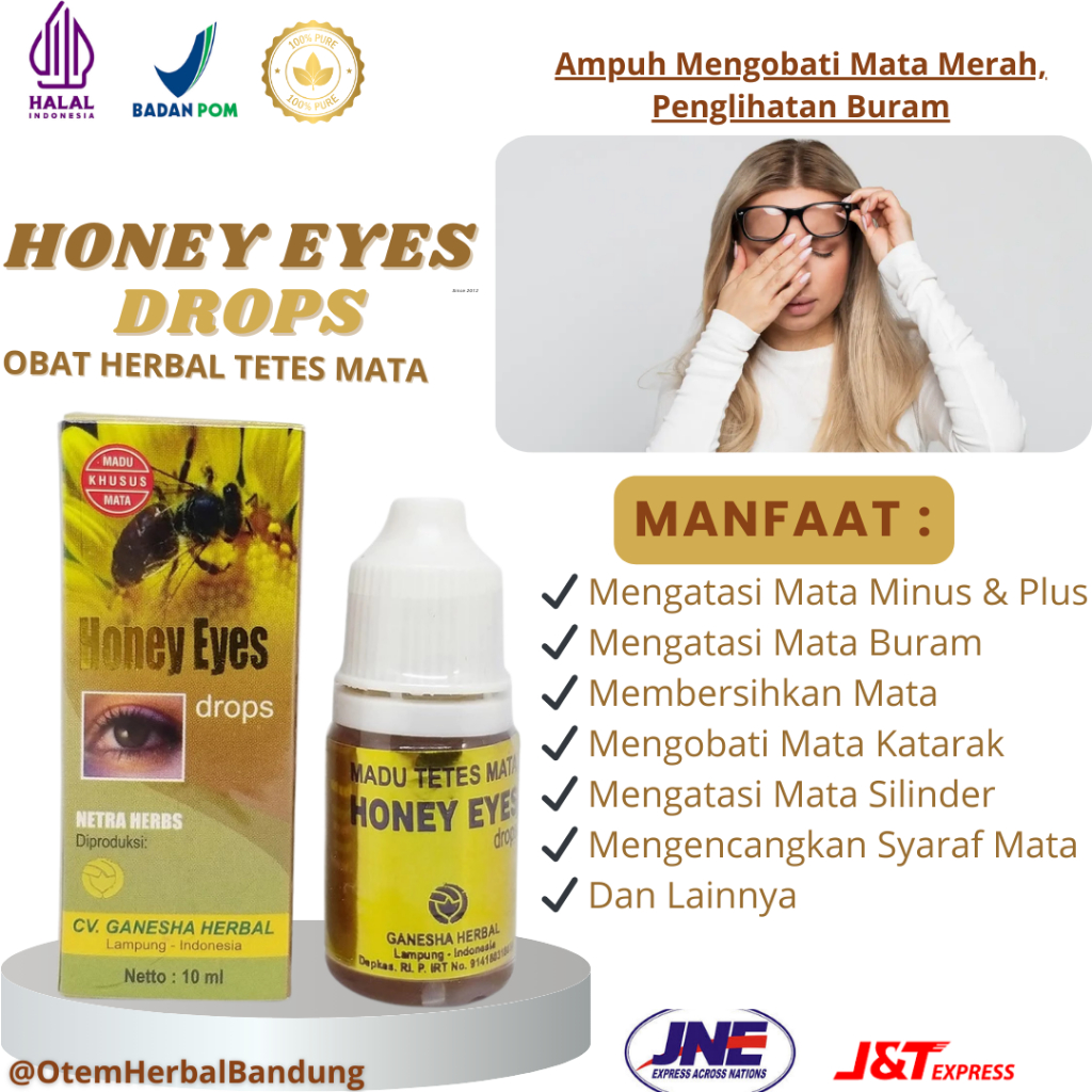 Obat Tetes Mata Herbal Honey Eyes | Obat Mata Buram, Minus, Katarak, Glaukoma, Iritasi Ori BPOM 100%