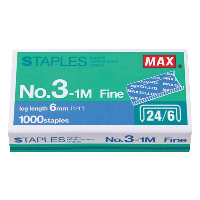 

isi staples max no 3-1m 24/6 - isi staples besar ORI