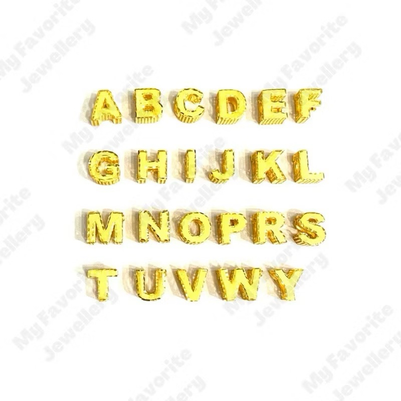 Liontin Huruf Balok Emas Asli Kadar 700 16K dan 875 20K UNTUK GELANG TALI