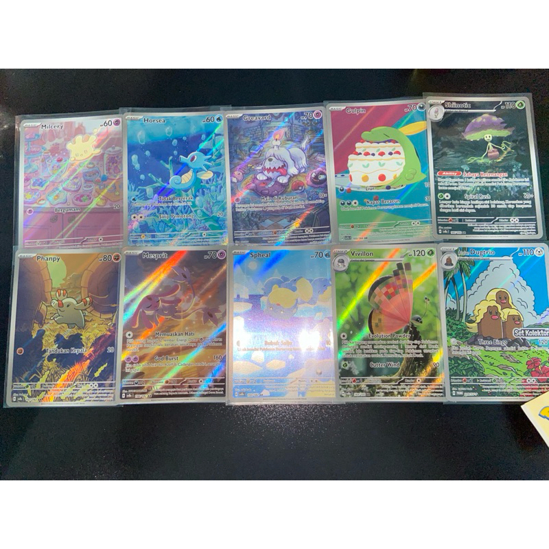 AR ART RARE INDONESIA TCG POKEMON CARD KARTU ID FULL ART milcery horsea greavard gulpin shiinotic ph
