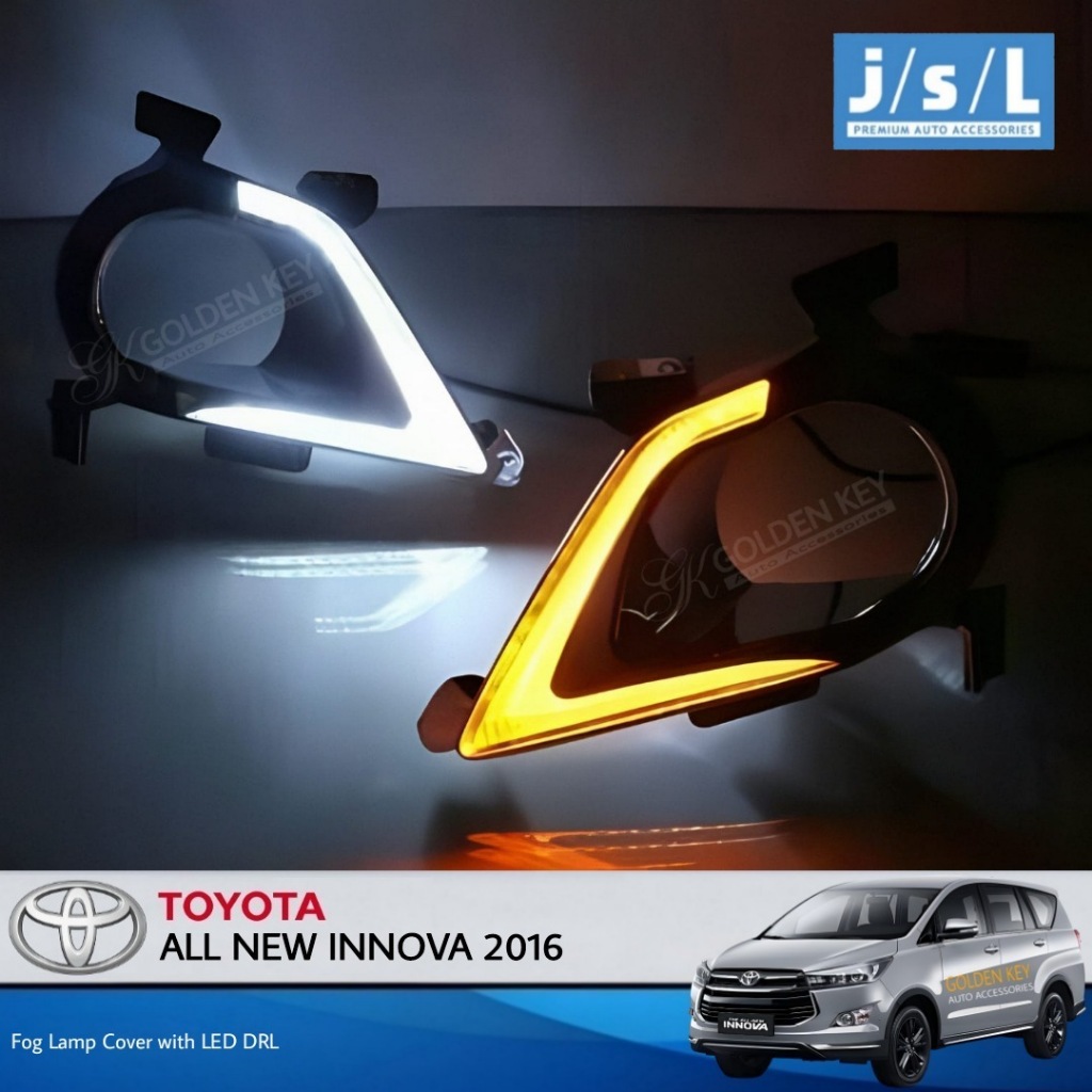 JSL DRL Fog Lamp All New Innova Reborn 2016 Fog Lamp Cover With LED DRL