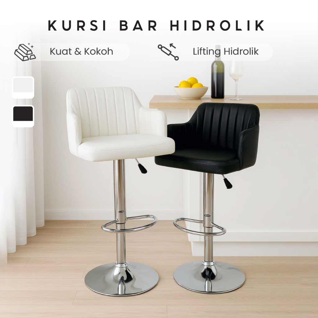 SJY-23 Kursi Bar Hidrolik Putar 360 Derajat Dudukan Empuk Kursi Bar Desain Minimalis Laris_Unik