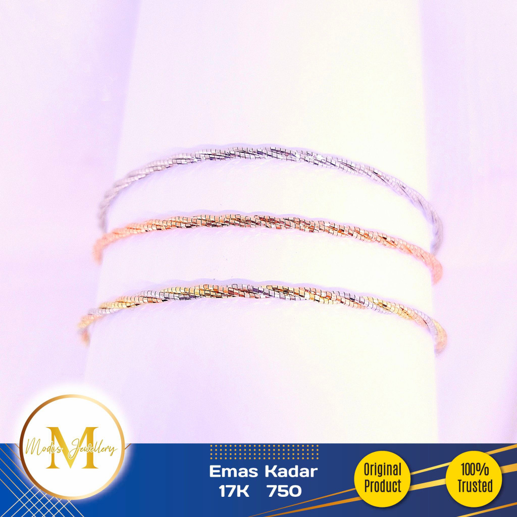 MODIS JEWELLERY - Gelang Choker Putih Rosegold Kombinasi - Emas 17k  750