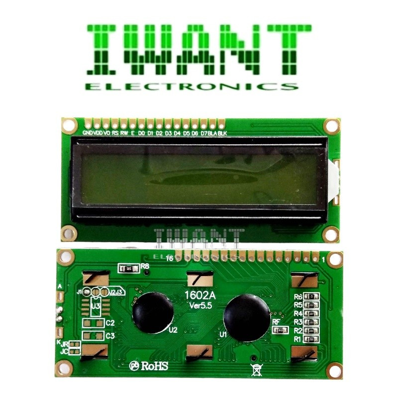 LCD 16X2 LCD 1602 HIJAU KUNING LCD 16 X2 YELLOW GREEN