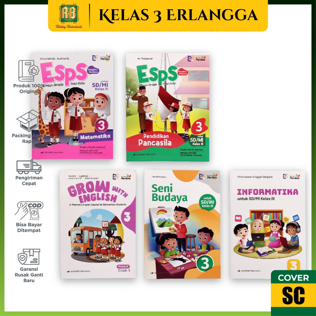 Buku Paket Kurikulum Merdeka Kurmer Kelas 3 Sd/mi Lengkap Penerbit Erlangga Buku ESPS Pelajaran