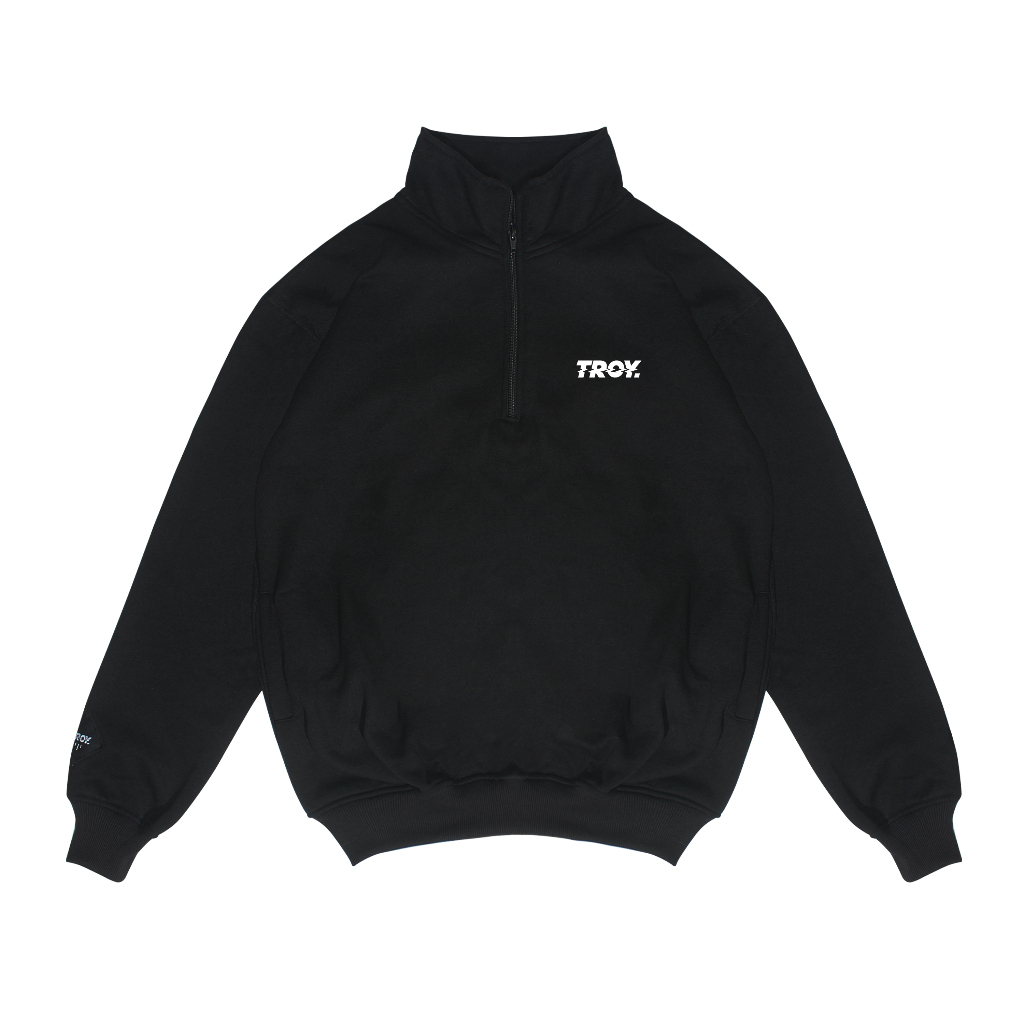 Troy Company Half Zip Up Turtleneck Sweater Black Sensless - Half Zipper Pria Hitam HZ 3088