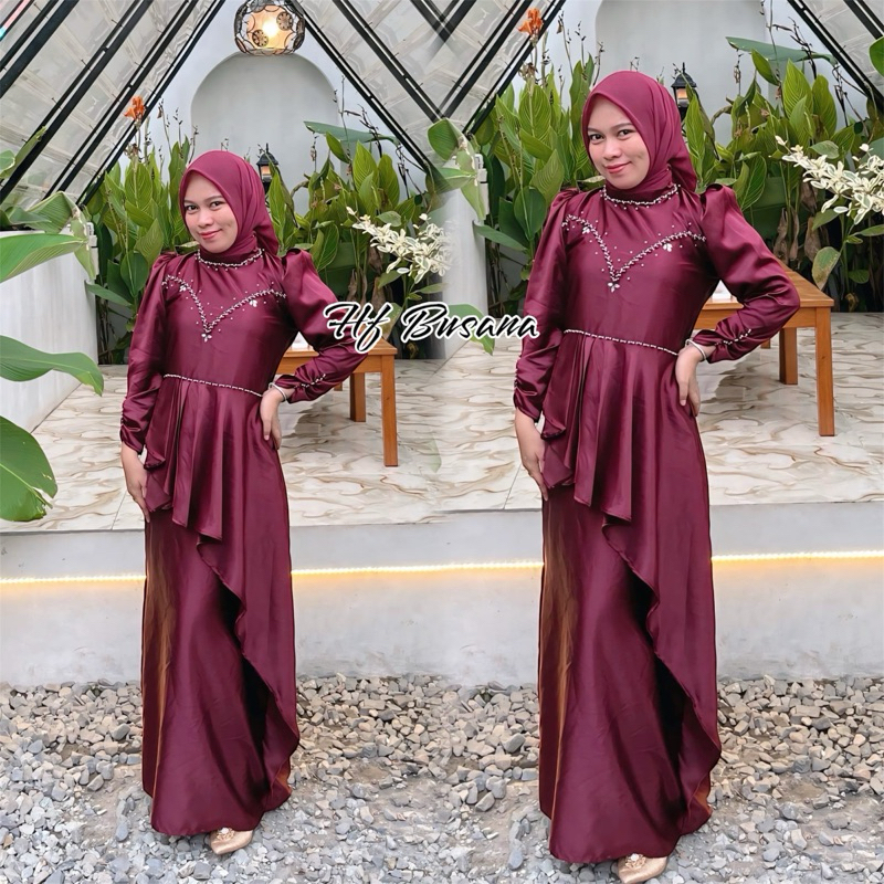 Almira Slimfit Dress // Gamis Pesta Wanita Terbaru