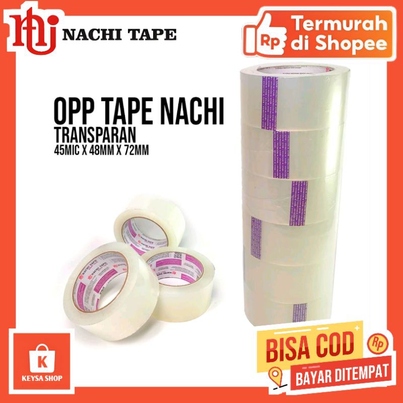 

Lakban Bening Tape Nachi (6pcs) 48mm 90yard Lengket Kuat Termurah