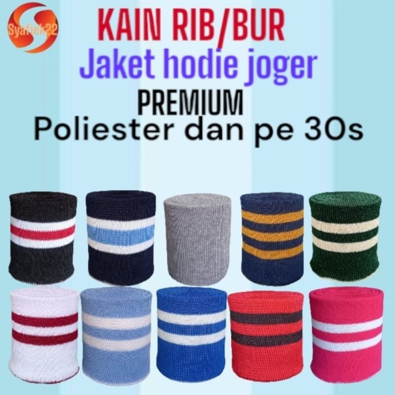 kain rib bur 1x1 babat 2x1 polos dan salur per lembar