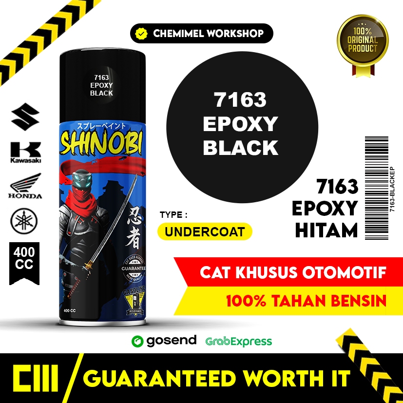 Cat Semprot Shinobi Epoxy Black pilok motor epoxy hitam 7163