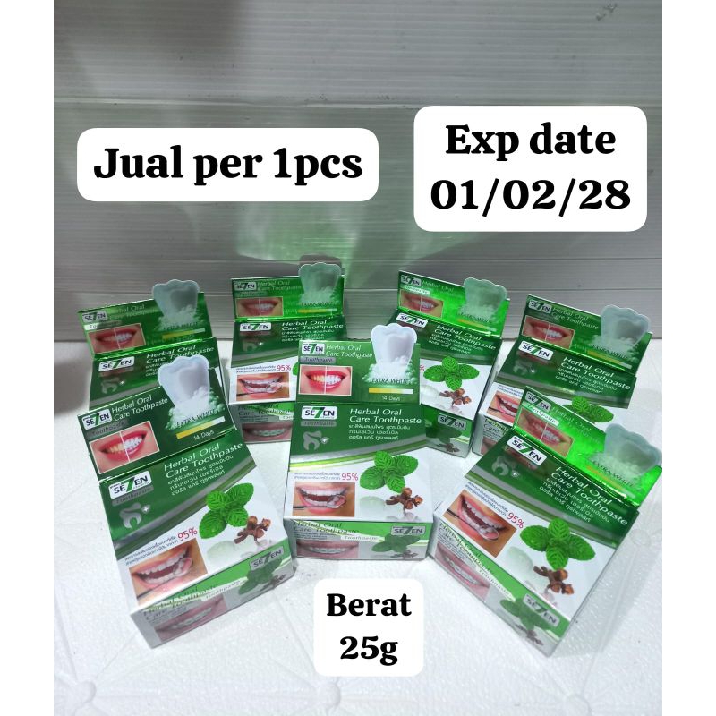 READY GREEN SE7EN HERBAL ORAL CARE TOOTHPASTE//ODOL PEMUTIH GIGI/ORI 100% THAILAND