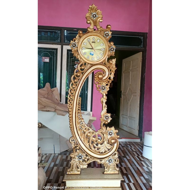 jam hias jati full ukir/jam ukir/jam seiko