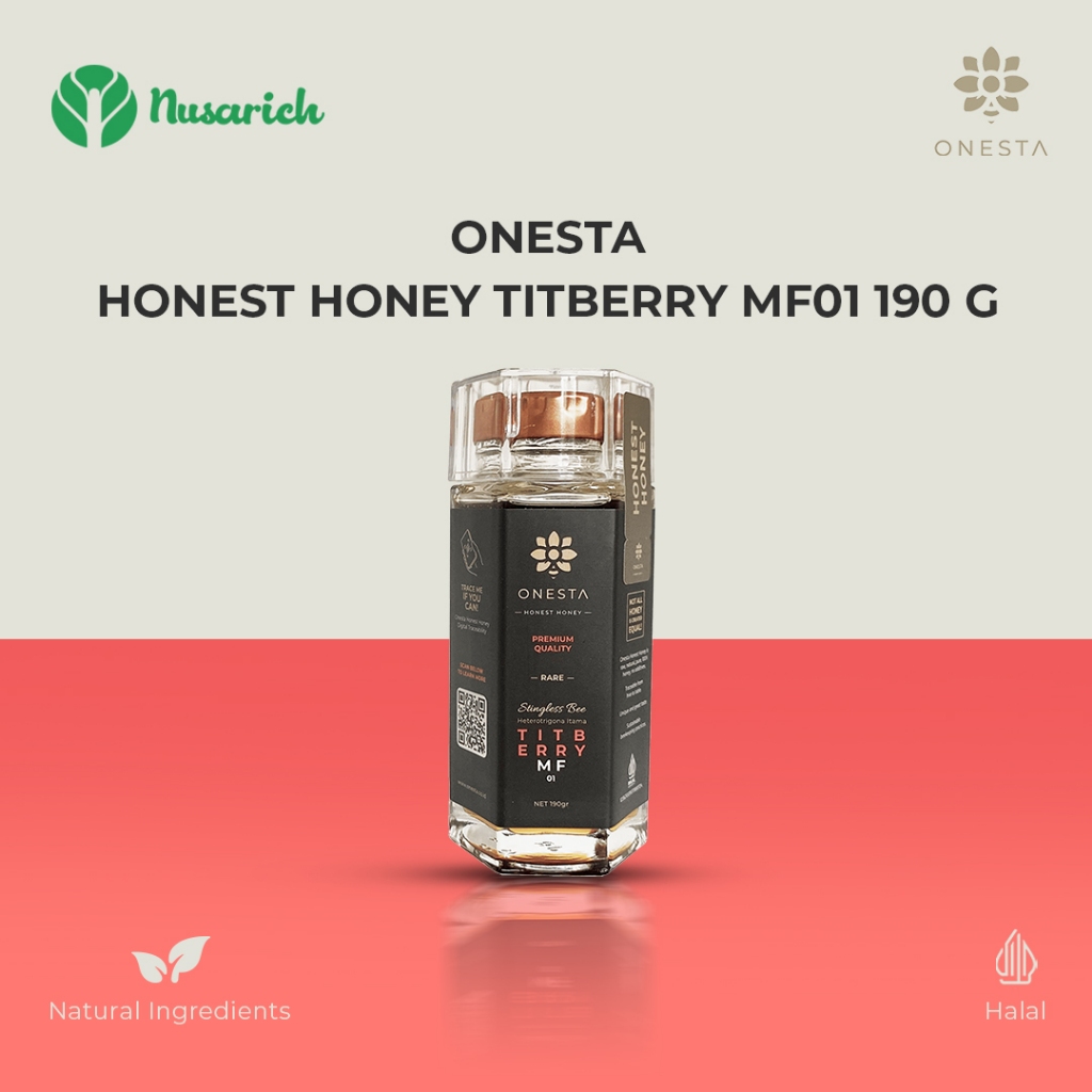 

Onesta Honest Honey TITBERRY MF01 190gr-Madu Premium 100% Asli & Murni, Natural Tanpa Campuran