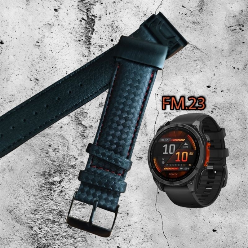 CARBON STRAP KULIT LEATHER ASLI GENUINE WATCH BAND TALI GARMIN FENIX 8 51MM 7X 6X 5X PLUS SOLAR AMOL