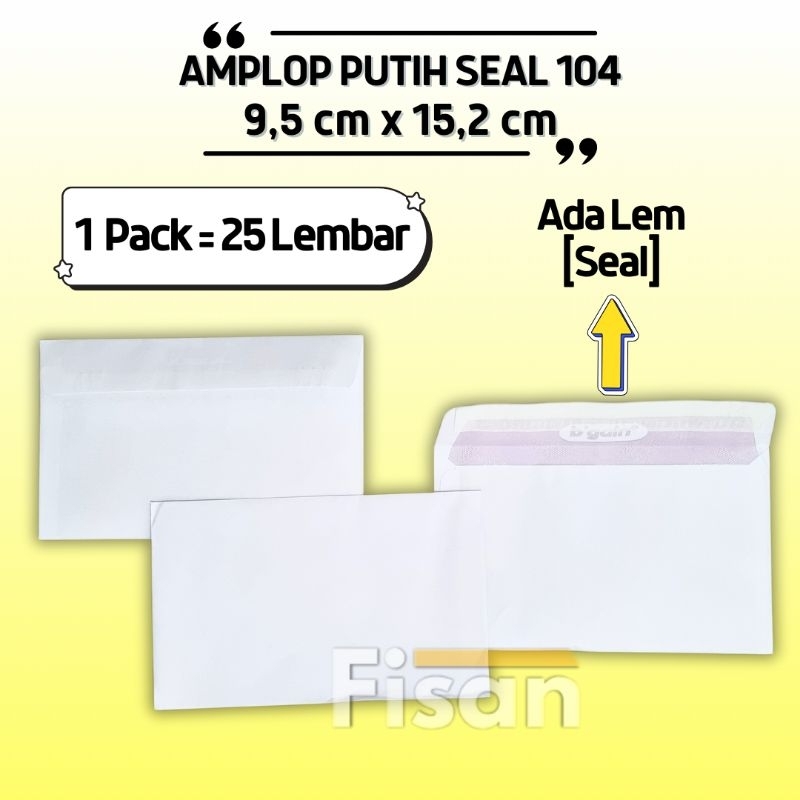 

25 Lembar Amplop Putih Seal Lem 104
