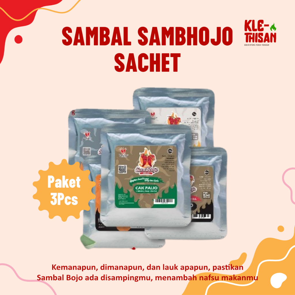 

SamBhojo - Sambal Sachet Paket isi 3 Sambal Baby Cumi, Sambal Bawang, Sambal Terasi, Ijo, Sambal Paru, Sambal Teri Medan