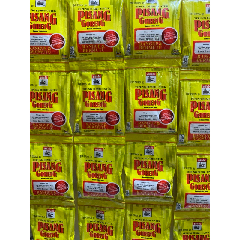 

Tepung Bumbu Pisang Goreng Adabi Exp 2026/ Banana Friiier Flour/ Tepung Goreng Pisang Crispy - 80 gram