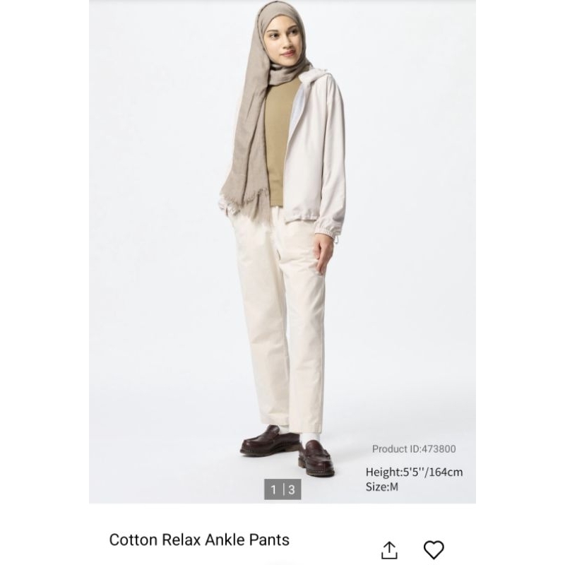 Preloved Uniqlo Cotton Relax Ankle Pants M