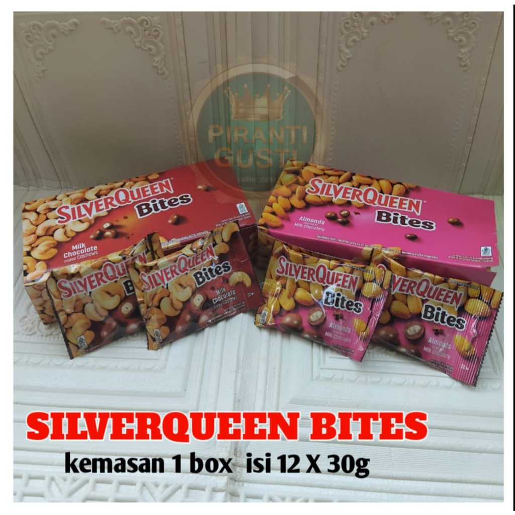 

SilverQueen Bites Milk Chocolate varian almonds dan cashews 1 box ( isi 12 bungkus X 30gr )