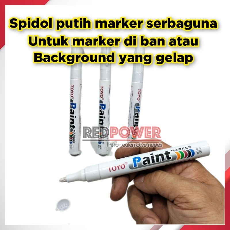 

Toyo paint spidol marker putih permanent water resistant ban body mobil motor sparepart