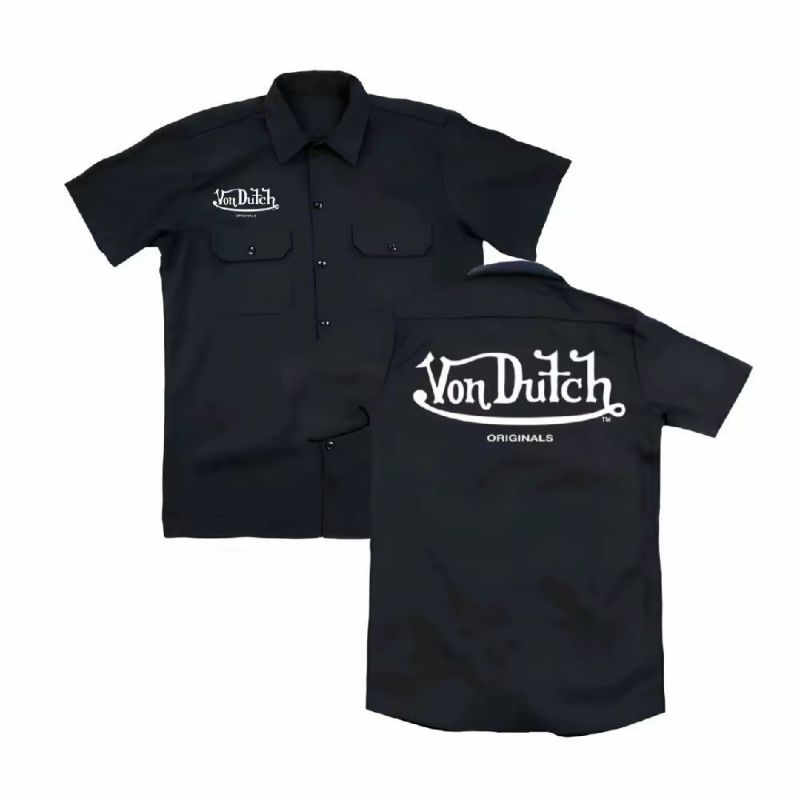 kemeja PDH workshit pria wanita logo vonDutch hitam distro bandung