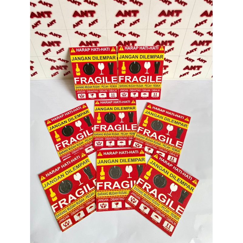 50pcs 100pcs Sticker Fragile / Macam-macam Sticker Fragile Barang Pecah Belah / Produksi Sendiri
