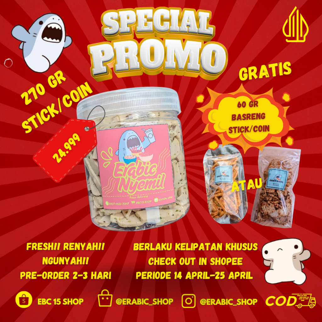 

Basreng Fresh Pedas Asin 270 gr. by Erabic Shop