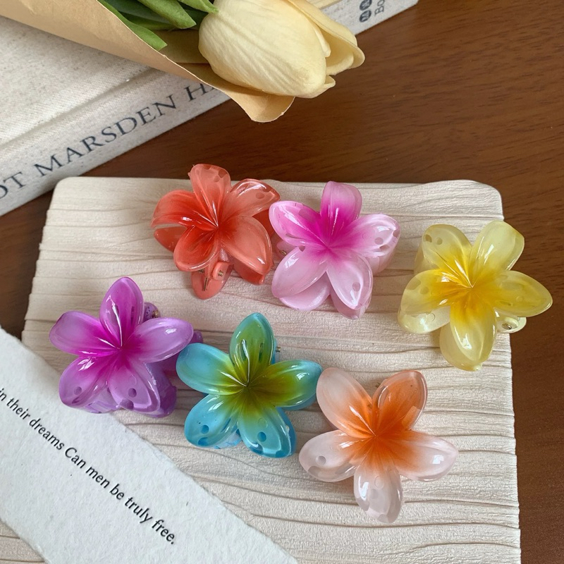 Flower Claw Clip - Louves - Jepit Rambut Kamboja Olahraga Bunga Korean Hair Claw